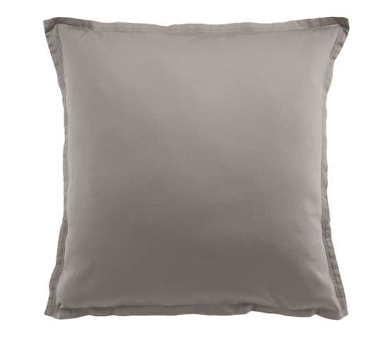 Taie D'oreiller 65x65 Cm Satin De Coton Gris Clair