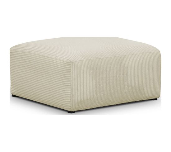 Pouf / Repose-pieds En Velours Côtelé Beige - Modulo