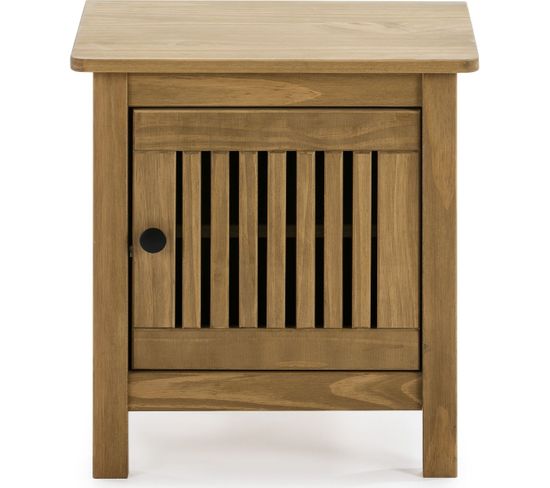 Table De Chevet 1 Porte En Pin Massif Couleur Bois Naturel - Fabia