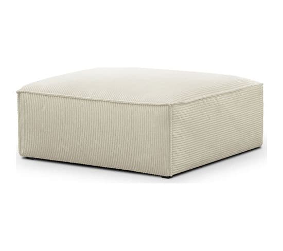 Pouf / Repose - Pieds En Velours Côtelé Beige - Rezia