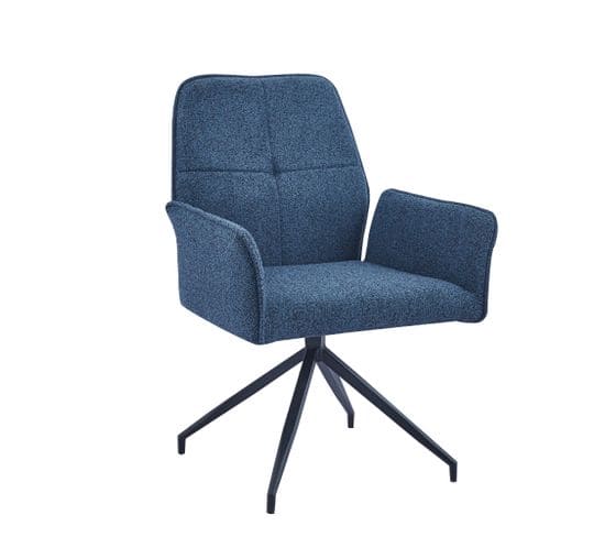 Chaise Pivotante Avec Accoudoir Lutetia Tissu Bleu