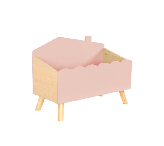 Coffre De Rangement Enfant. Ouvert. Rose