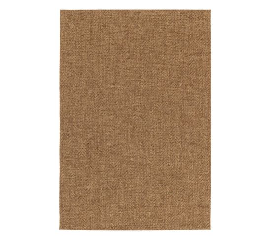 Tapis Intérieur/extérieur Effet Jute Coloris Caramel. 160 X 230cm Stabilisé Aux Uv