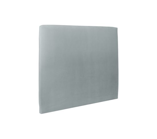 Tete De Lit Tapissee Velours Gris Bleute L 200 Cm - Ep 10 Cm Rembourre