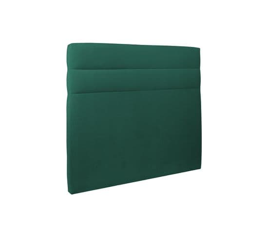 Tete De Lit Lignes Velours Vert L 200 Cm - Ep 10 Cm Rembourre