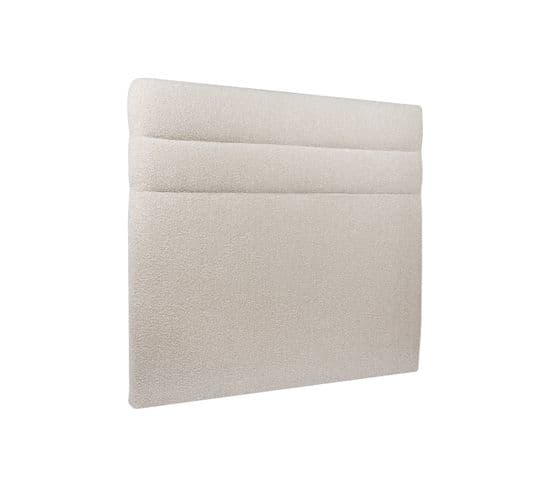 Tete De Lit Lignes Bouclette Beige L 180 Cm - Ep 10 Cm Rembourre