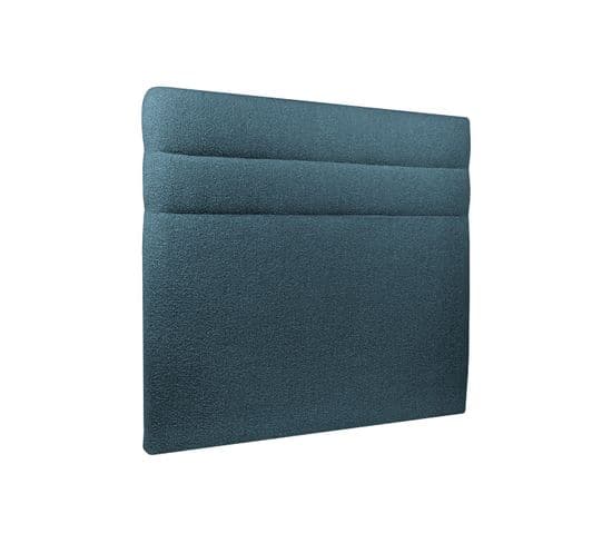 Tete De Lit Lignes Bouclette Bleue L 160 Cm - Ep 10 Cm Rembourre