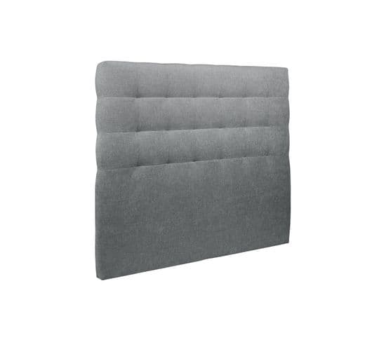 Tete De Lit Capitonnee Tissu Gris Anthracite L 160 Cm - Ep 10 Cm Rembourre