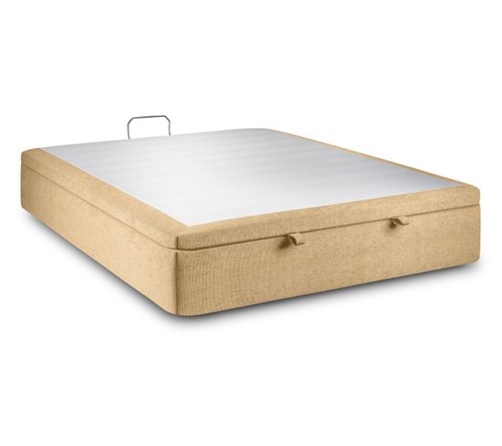 Sommier Coffre Tissu Jaune 180x200 H39cm