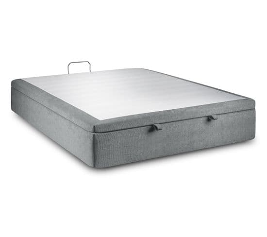 Sommier Coffre Tissu Gris Anthracite 180x200 H39cm