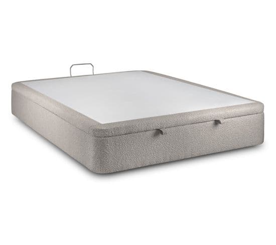 Sommier Coffre Bouclette Gris 180x200 H39cm