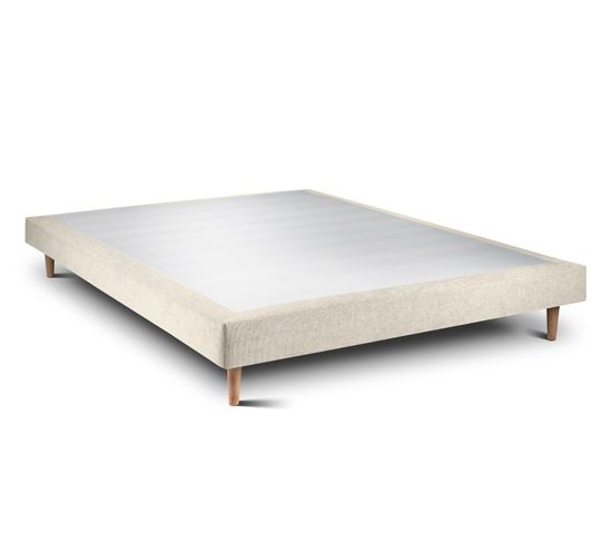 Sommier Tapissier Tissu Beige Clair 150x200 H29cm