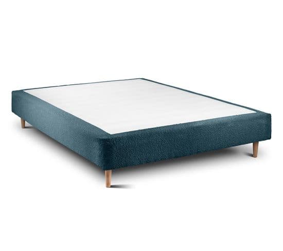 Sommier Tapissier Bouclette Bleu 140x190 H35cm