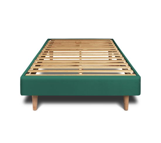 Sommier Kit Velours Vert 90x190 H29cm