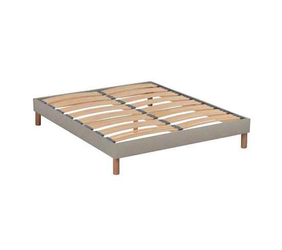 Sommier Déco En Kit Beige Ep 15cm Avec Pieds 140x190