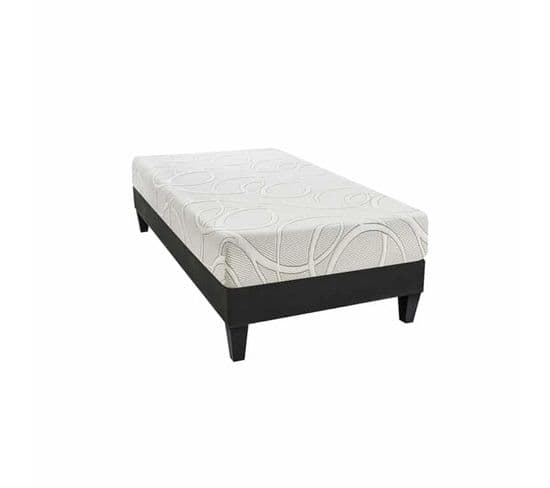 Ensemble Matelas Mousse 90x200 L'adulateur - Avec Sommier Et Pieds - 7 Zones