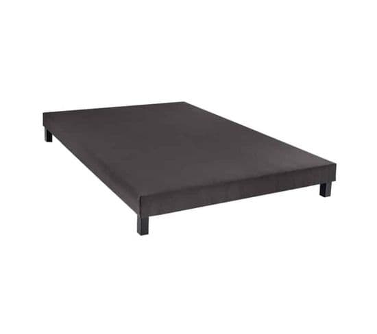 Sommier Tapissier Gris Anthracite Ep 13cm Avec Pieds 160x200