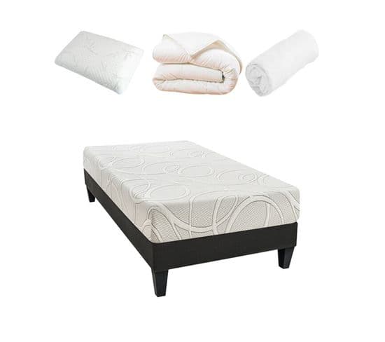 Pack Prêt à Dormir Matelas Mousse 90x190 L'adulateur - 7 Zones De Soutien