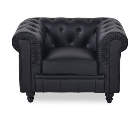 Fauteuil Chesterfield Regency Noir