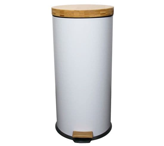 Poubelle De Cuisine à Pédale Forest Blanc Acier Inoxydable 30 L