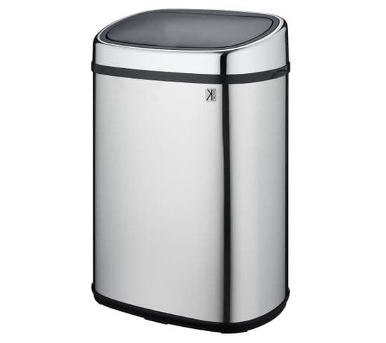 Poubelle De Cuisine Push City Argent Acier Inoxydable 50 L