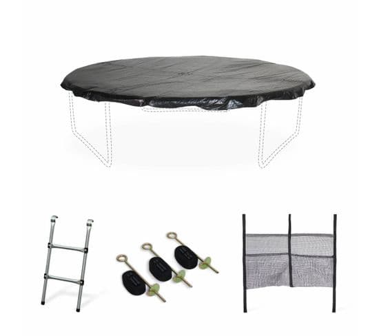 Pack Accessoires Pour Trampoline Ø 250cm Pluton/gémeaux/pluton Inner - Échelle. Bâche De