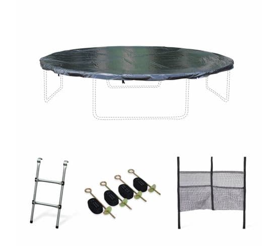 Pack Accessoires Pour Trampoline Ø 370cm Saturne/capricorne/ Saturne Inner - Échelle. Bâche De