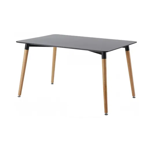 Table à Manger Rectangulaire Scandinave Noire 120cm - Brevik