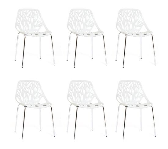 Lot De 6 Chaises Blanches - Lily