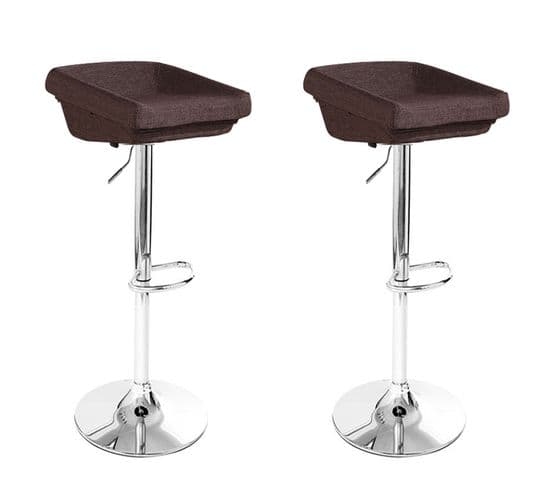 Lot De 2 Tabourets De Bar Design Marrons - Udine