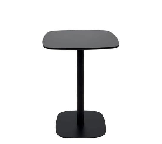 Table bistrot design plateau carré pied fixe SILA (noir)