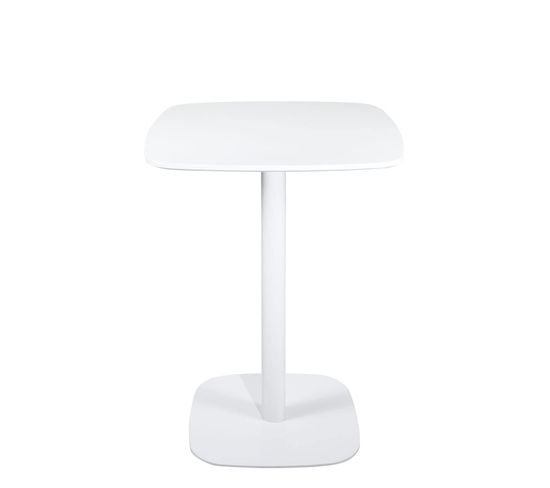 Table Bistrot Cuisine Hauteur 75cm Plateau 60x60cm, 1-2 Personnes Pied Métal SILA (blanc)