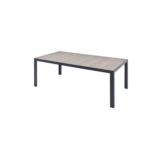 Table Aluminium Et Plateau Effet Bois 10 Personnes Lagos