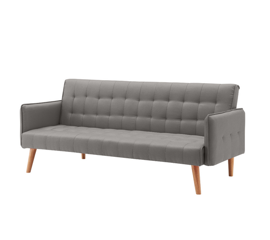 Canapé Convertible Scandinave 3 Places En Tissu Gris Sveg