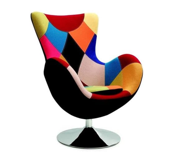 Fauteuil Oeuf Patchwork Multicolore