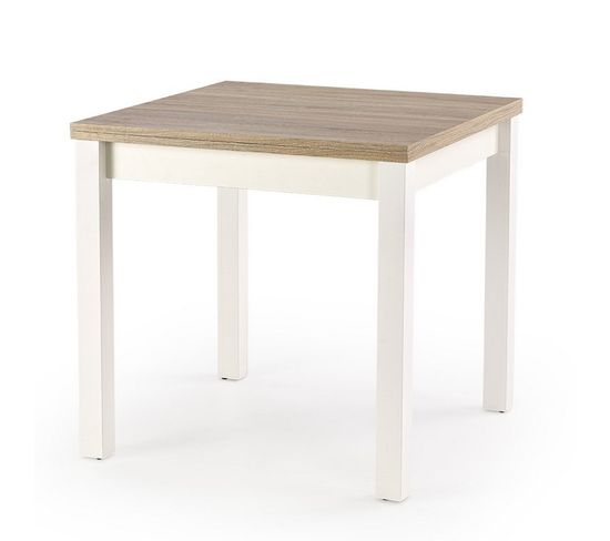 Table Carrée Bois Et Blanc Avec Rallonge Salta