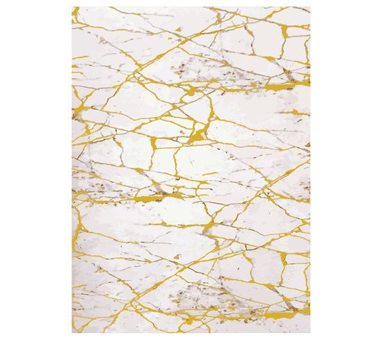 Tapis Marbre Jaune Coloris - Jaune, - 160x230