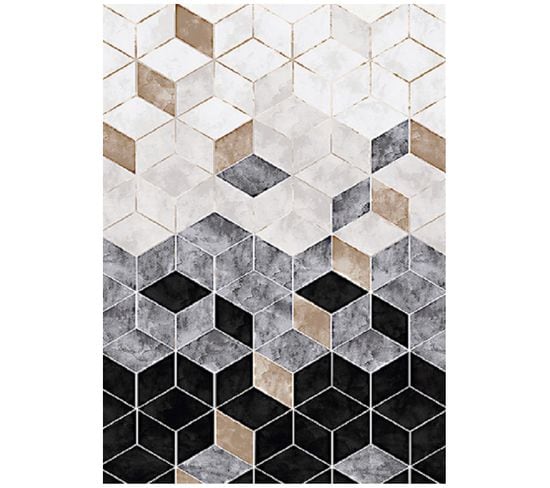 Tapis LUXE 160x230 cm -  Doré Et Noir