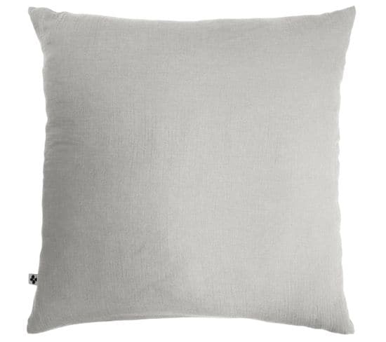 Taie D'oreiller Double Gaze De Coton 60 X 60 Cm Nuage (light Grey) Gris