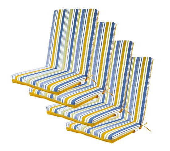 Lot De 2 Coussins Pour Chaises Motif Rayures Solaires 95 X 40 Cm