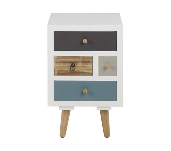 Table De Chevet Drawer 4 Tiroirs Multicolore