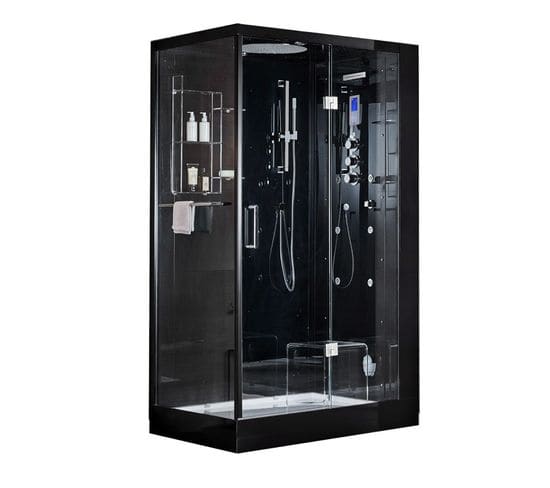 Cabine Douche Hammam Duo Archipel® Pro 120d Black (120x85cm) - 2 Places