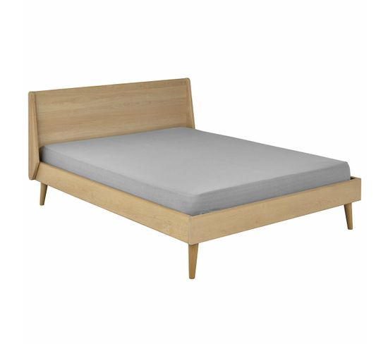 Pack Lit Avec Matelas Melba   Bois Naturel 160x200 Cm