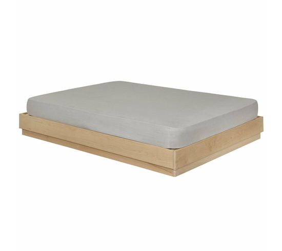 Pack Lit Avec Matelas Baya   Bois Naturel 140x190 Cm