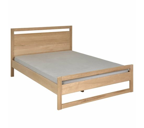 Pack Lit Avec Matelas Lio   Bois Naturel 120x190 Cm