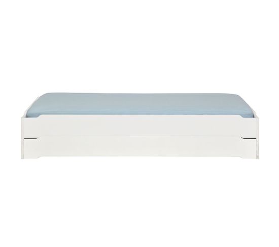 Pack 2 Lits Empilables Et 2 Matelas Jelly   Blanc 90x190 Cm