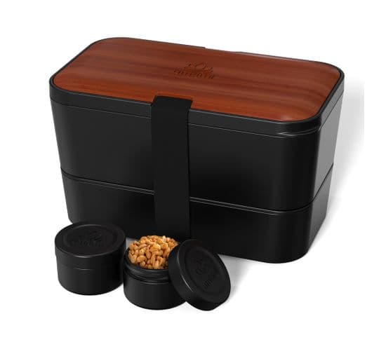 Bento Encastrable 1,5 L Noir Et Bois Sapelli