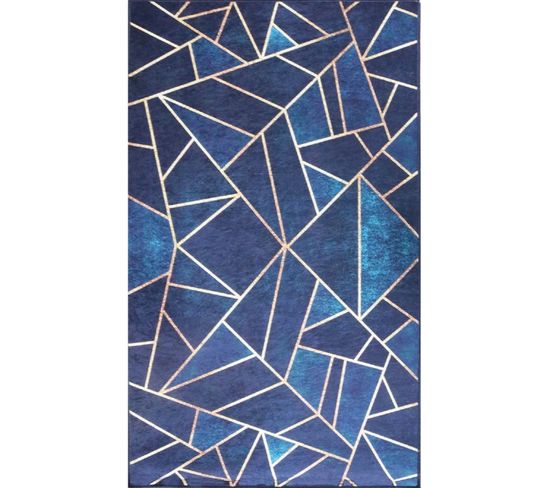 Tapis Grafic Bleu Doré - 200x290