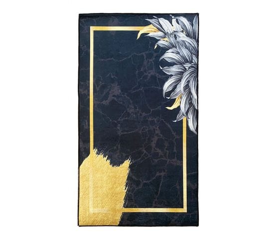 Tapis Feuille Gold, Noir - 120x180