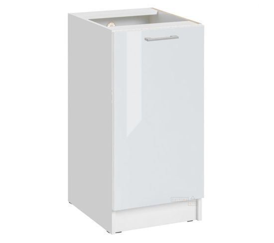 Meuble Bas De Cuisine Eco Blanc Brillant 1 Porte L 40 Cm